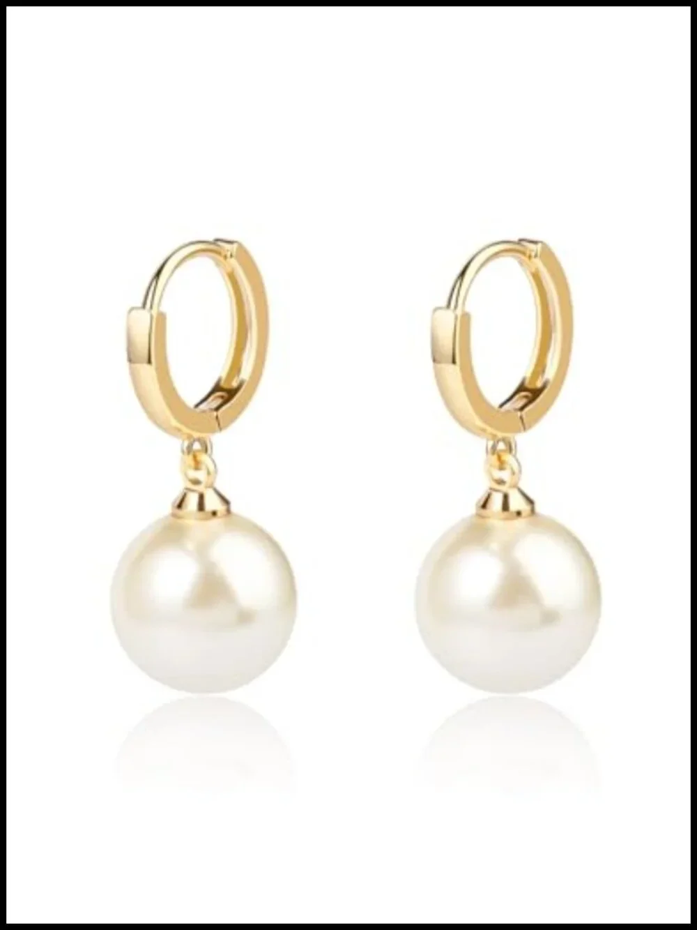 14K Gold Plated Pearl Dangle Drop Earrings for Women Hypoallergenic Flower